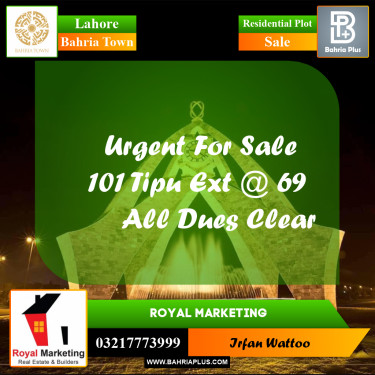 Residential Plot for Sale in Bahria Town, Lahore - (BP-226807)