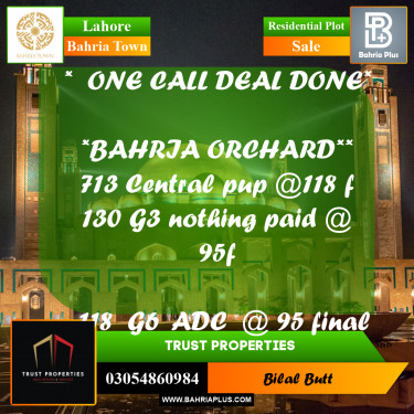 Residential Plot for Sale in Bahria Town, Lahore - (BP-226958)