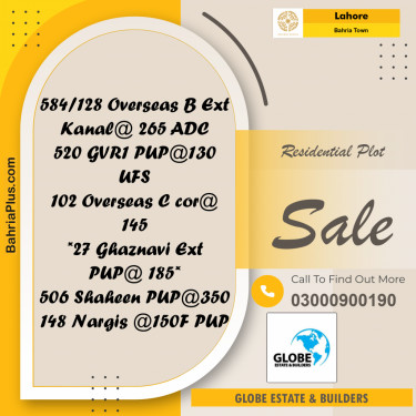 Residential Plot for Sale in Bahria Town, Lahore - (BP-226979)