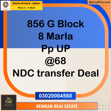 8 Marla Residential Plot for Sale in Phase 2 - G Block -  Bahria Orchard, Lahore - (BP-227065)
