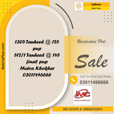 Residential Plot for Sale in Bahria Town, Lahore - (BP-227084)