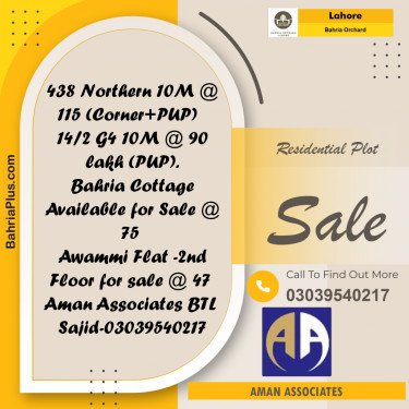 10 Marla Residential Plot for Sale in Bahria Orchard, Lahore - (BP-227105)