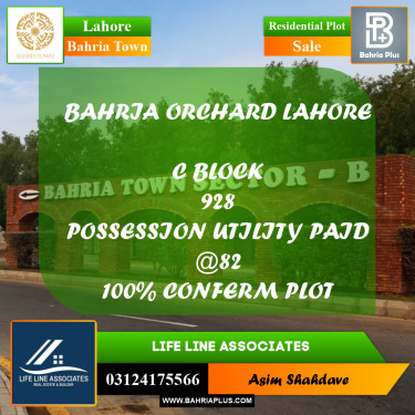 8 Marla Residential Plot for Sale in Bahria Town, Lahore - (BP-227135)
