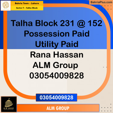 10 Marla Residential Plot for Sale in Sector F - Talha Block -  Bahria Town, Lahore - (BP-227227)