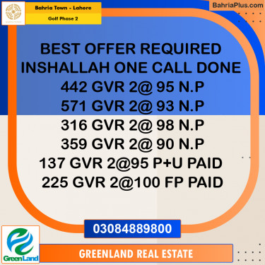 10 Marla Residential Plot for Sale in Golf Phase 2 -  Bahria Town, Lahore - (BP-227434)