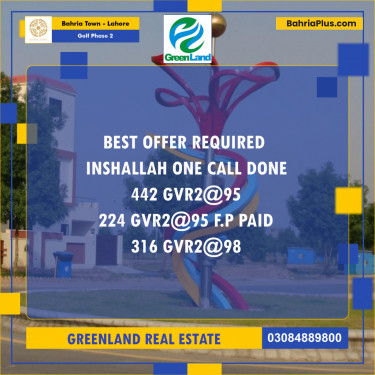 10 Marla Residential Plot for Sale in Golf Phase 2 -  Bahria Town, Lahore - (BP-227530)