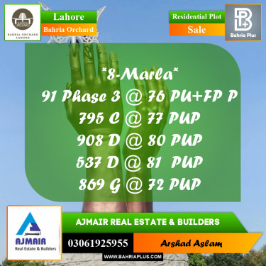 Residential Plot for Sale in Bahria Orchard, Lahore - (BP-227551)