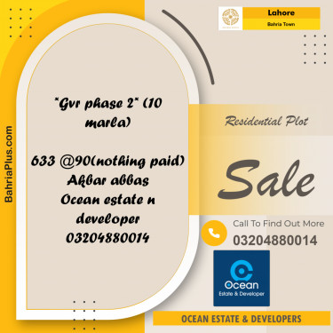 Residential Plot for Sale in Bahria Town, Lahore - (BP-227617)