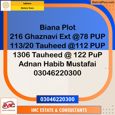 Residential Plot for Sale in Bahria Town, Lahore - (BP-227660)