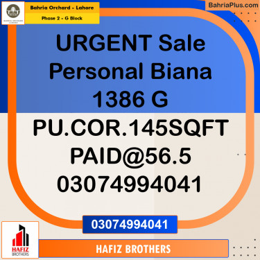 5 Marla Residential Plot for Sale in Phase 2 - G Block -  Bahria Orchard, Lahore - (BP-227683)