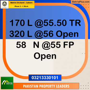5 Marla Residential Plot for Sale in Phase 2 - L Block -  Bahria Orchard, Lahore - (BP-227765)