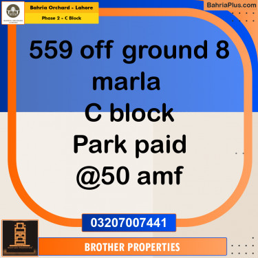 8 Marla Residential Plot for Sale in Phase 2 - C Block -  Bahria Orchard, Lahore - (BP-227805)