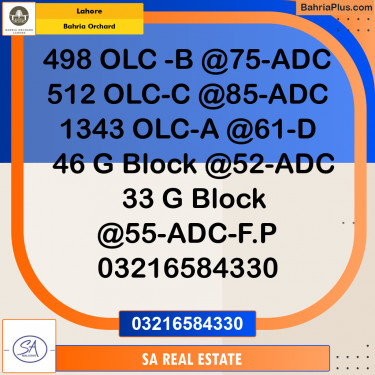 Residential Plot for Sale in Bahria Orchard, Lahore - (BP-227806)