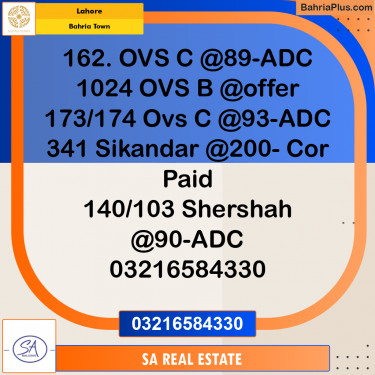 Residential Plot for Sale in Bahria Town, Lahore - (BP-227808)