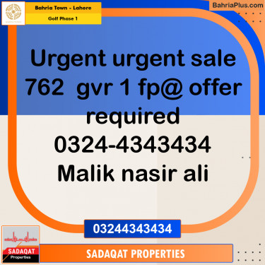 10 Marla Residential Plot for Sale in Golf Phase 1 -  Bahria Town, Lahore - (BP-227813)