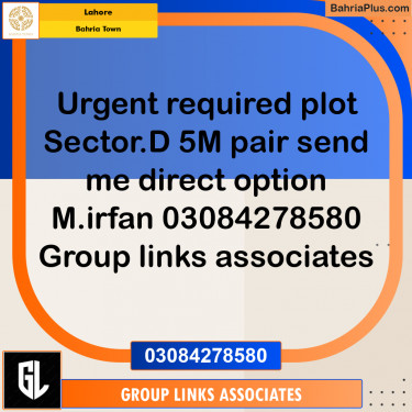 Residential Plot for Sale in Bahria Town, Lahore - (BP-227839)