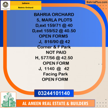 Residential Plot for Sale in Bahria Orchard, Lahore - (BP-227878)