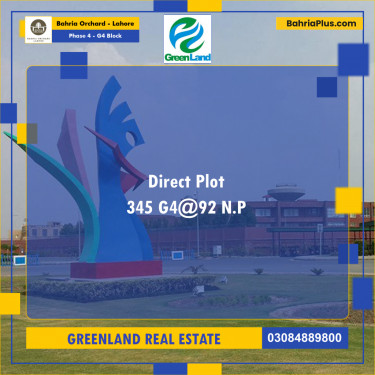 10 Marla Residential Plot for Sale in Phase 4 - G4 Block -  Bahria Orchard, Lahore - (BP-227958)