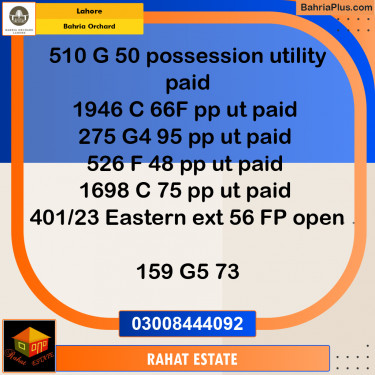 Residential Plot for Sale in Bahria Orchard, Lahore - (BP-228054)