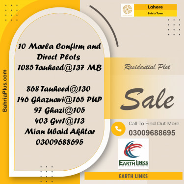 Residential Plot for Sale in Bahria Town, Lahore - (BP-228309)