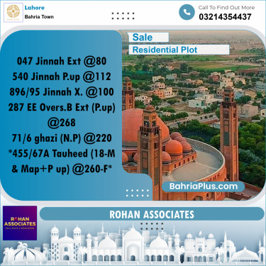 Residential Plot for Sale in Bahria Town, Lahore - (BP-228457)