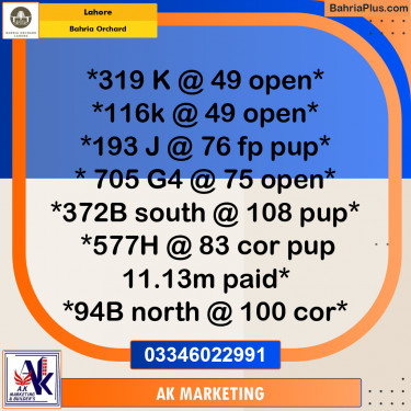 10 Marla Residential Plot for Sale in Bahria Orchard, Lahore - (BP-228477)