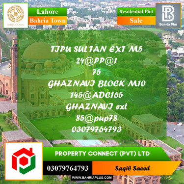 Residential Plot for Sale in Bahria Town, Lahore - (BP-228675)