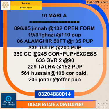 Residential Plot for Sale in Bahria Town, Lahore - (BP-228741)