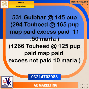 10 Marla Residential Plot for Sale in Bahria Town, Lahore - (BP-228750)