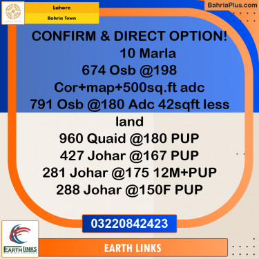 Residential Plot for Sale in Bahria Town, Lahore - (BP-228779)