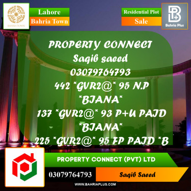 Residential Plot for Sale in Bahria Town, Lahore - (BP-228834)