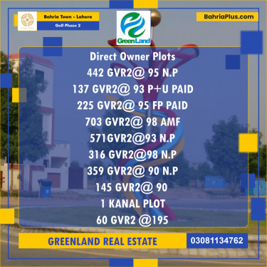 10 Marla Residential Plot for Sale in Golf Phase 2 -  Bahria Town, Lahore - (BP-228868)