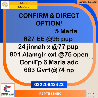 Residential Plot for Sale in Bahria Town, Lahore - (BP-228925)