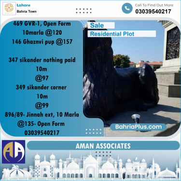 10 Marla Residential Plot for Sale in Bahria Town, Lahore - (BP-228995)