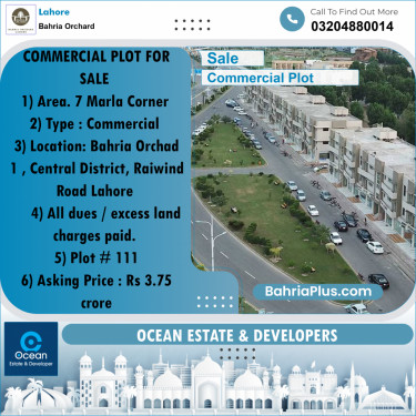 Commercial Plot for Sale in Bahria Orchard, Lahore - (BP-229089)