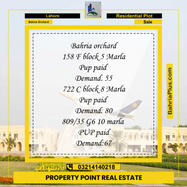 Residential Plot for Sale in Bahria Orchard, Lahore - (BP-229107)