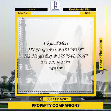 Residential Plot for Sale in Bahria Town, Lahore - (BP-229134)