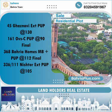 Residential Plot for Sale in Bahria Town, Lahore - (BP-229176)