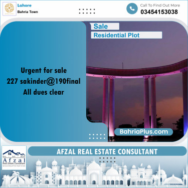 Residential Plot for Sale in Bahria Town, Lahore - (BP-229203)