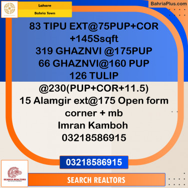 Residential Plot for Sale in Bahria Town, Lahore - (BP-229209)