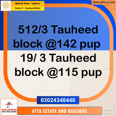 10 Marla Residential Plot for Sale in Sector F - Tauheed Block -  Bahria Town, Lahore - (BP-229258)