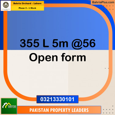 5 Marla Residential Plot for Sale in Phase 2 - L Block -  Bahria Orchard, Lahore - (BP-229323)