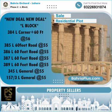 Residential Plot for Sale in Phase 2 - L Block -  Bahria Orchard, Lahore - (BP-229327)