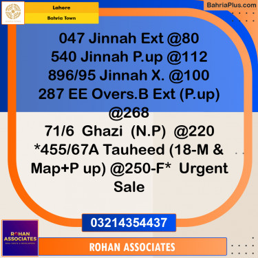 Residential Plot for Sale in Bahria Town, Lahore - (BP-229344)