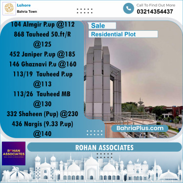 Residential Plot for Sale in Bahria Town, Lahore - (BP-229345)