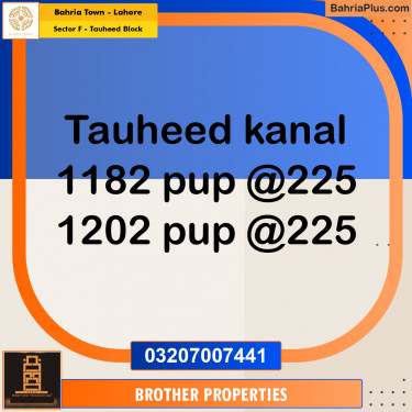 1 Kanal Residential Plot for Sale in Sector F - Tauheed Block -  Bahria Town, Lahore - (BP-229384)