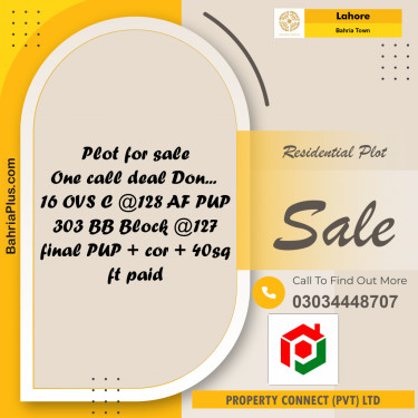 Residential Plot for Sale in Bahria Town, Lahore - (BP-229442)