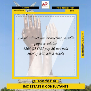Residential Plot for Sale in Bahria Orchard, Lahore - (BP-229455)