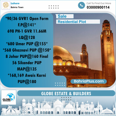 Residential Plot for Sale in Bahria Town, Lahore - (BP-229685)