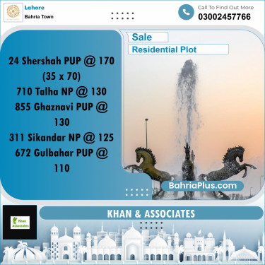 Residential Plot for Sale in Bahria Town, Lahore - (BP-229731)